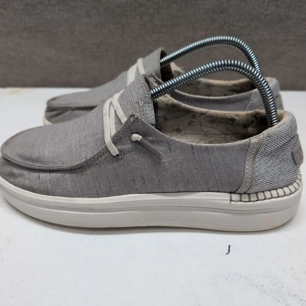 Hey Dude Women's Wendy Rise Slip-On Loafers Gray Shoes Size 9 Lightweight